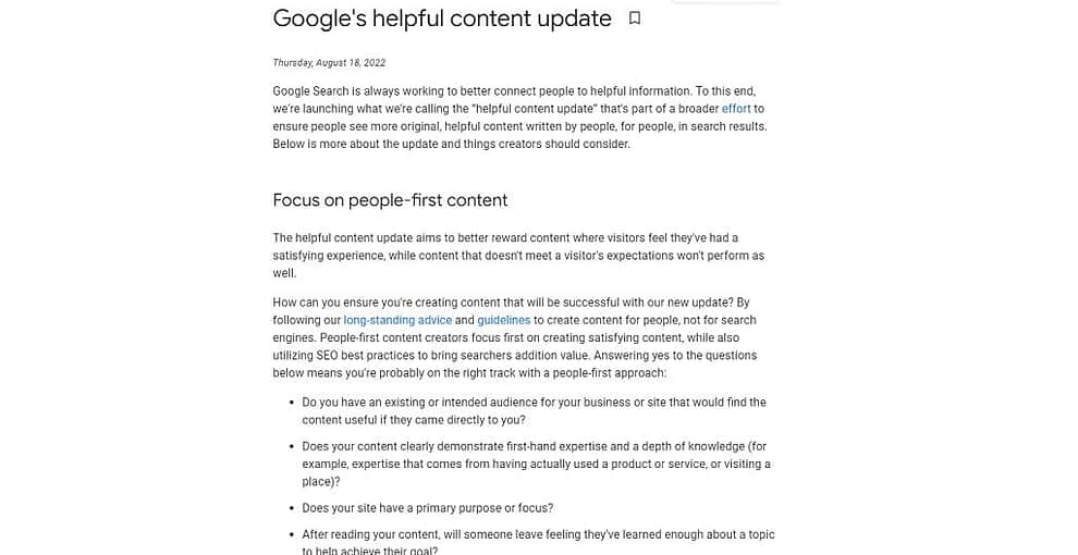 Google 声称近期将改变 Google 搜寻的结果，将优先考虑对人类有用的内容而非 SEO